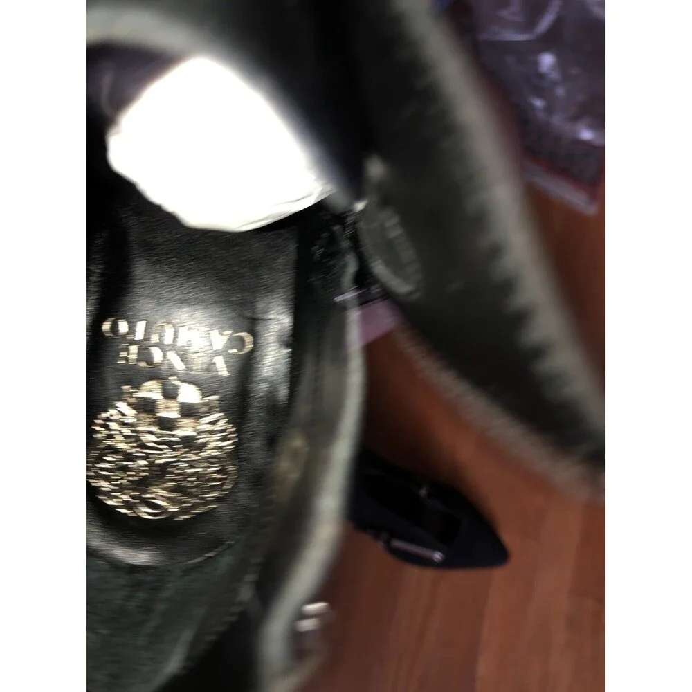 NWOT&NB Vince Camuto Leather Nubuck Suede Ashena Western Bootie Black Size 7 - Picture 7 of 9